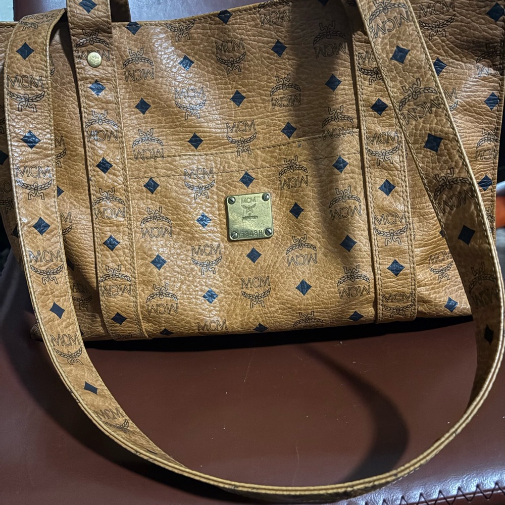 MCM Cognac Visetos Tote Bag